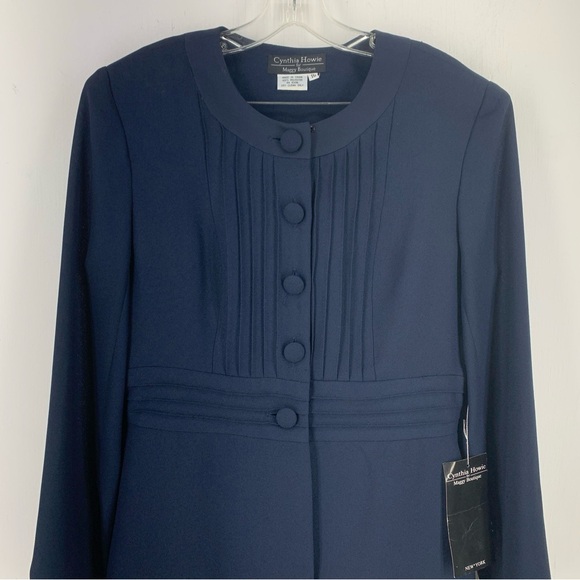 Vtg Cynthia Howie 10 Pant Suit Professional Office Cottage Core Minimal Blue NEW - Picture 2 of 14